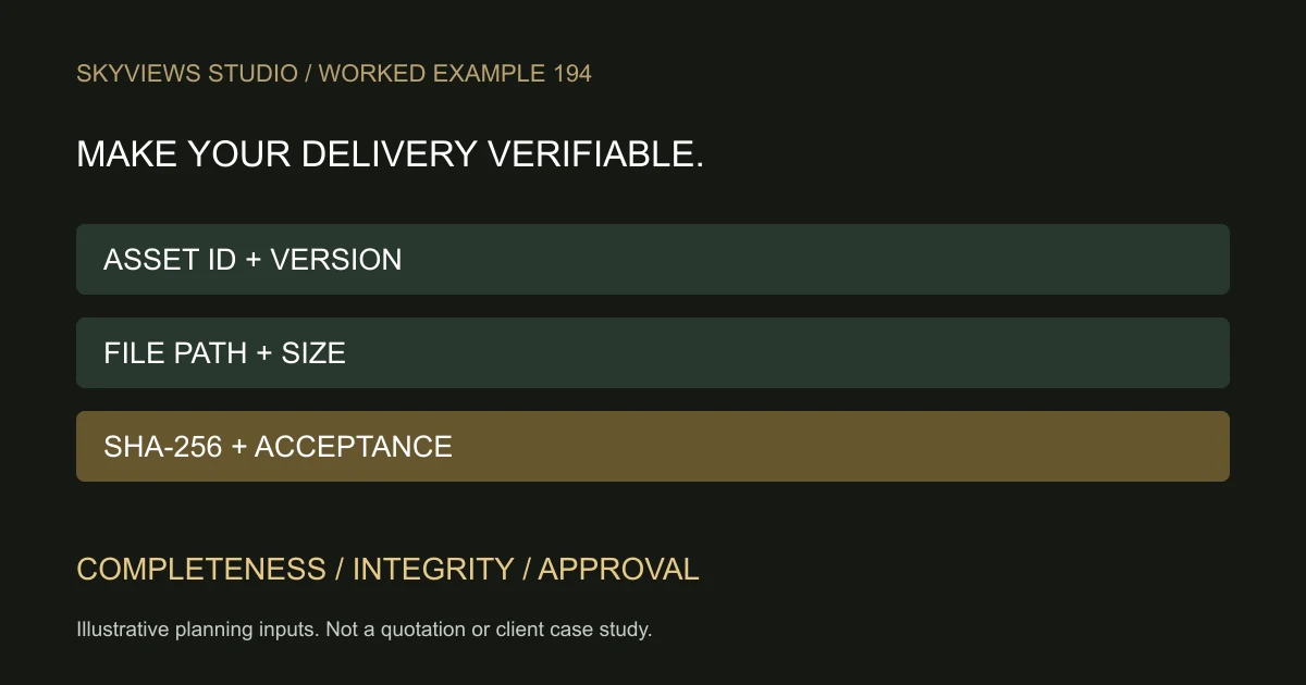 Drone Delivery Manifest: File IDs, Versions and Checksums